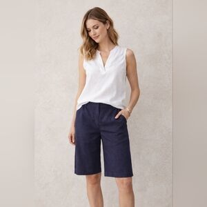 Eileen Fisher Linen Stretch Bermuda Short New 6